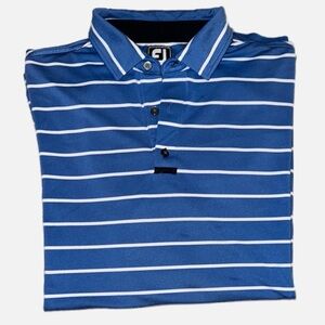 FootJoy Men's Size XL Blue/White Polyester Golf Polo